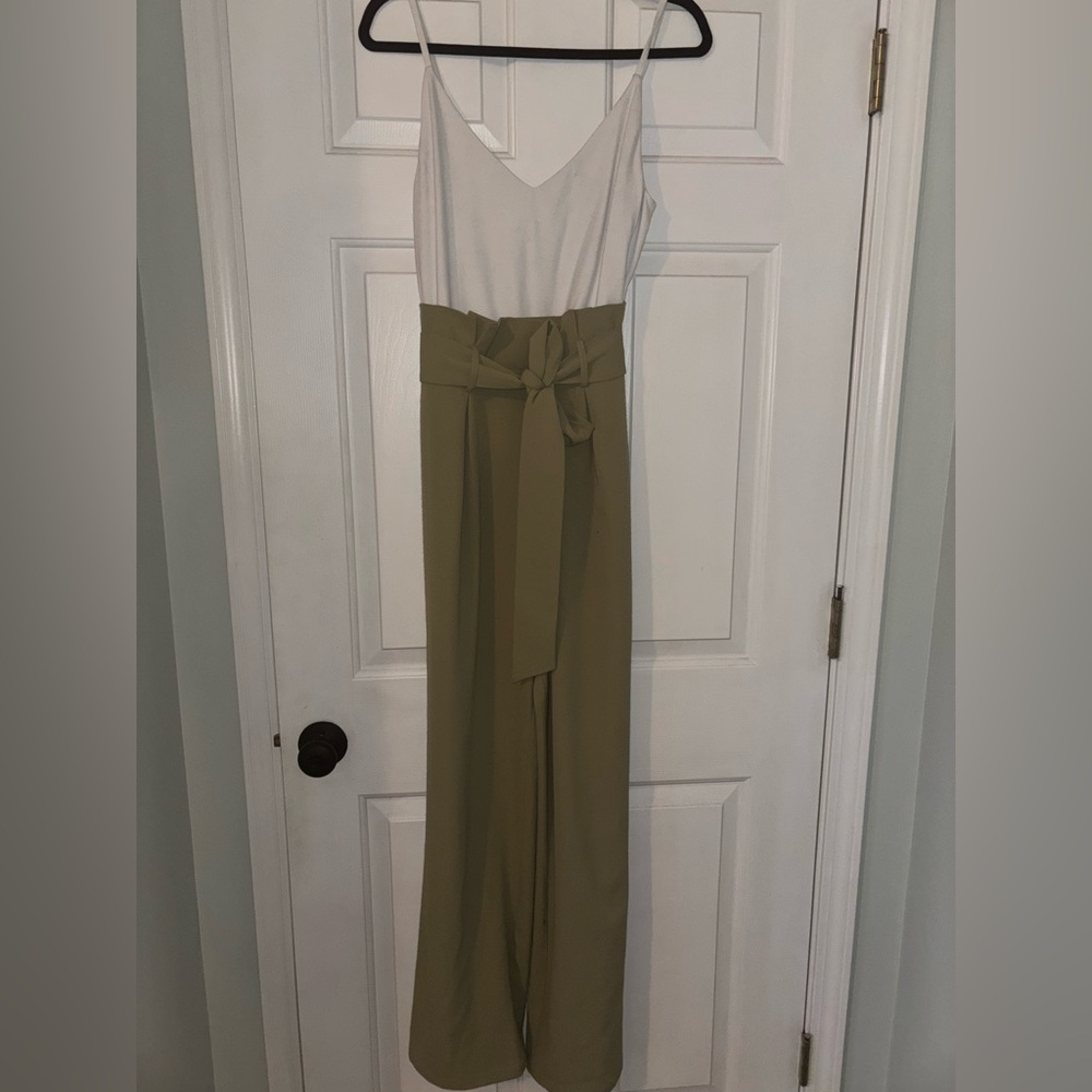 Pink Lily White and Green Jumpsuit